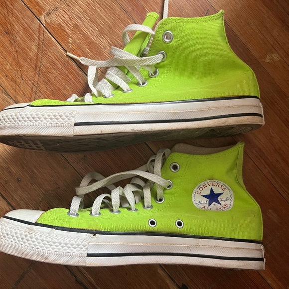 Vintage 2000s Converse Chuck 70 Canvas HighTop Sneaker-Lime Green-Unisex 9W/7.5M - Picture 1 of 11